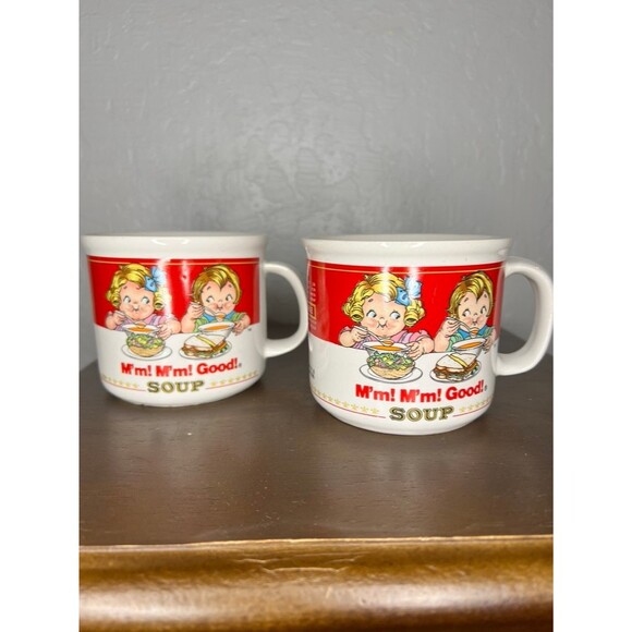 Vintage Campbell's Soup 'M'm M'm Good' Mugs - Set of 2 - Picture 1 of 4